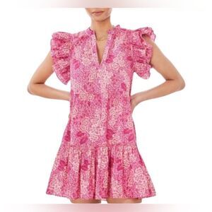 Generation Love Sandy Mini Dress Whimsical Floral Print Pink Small